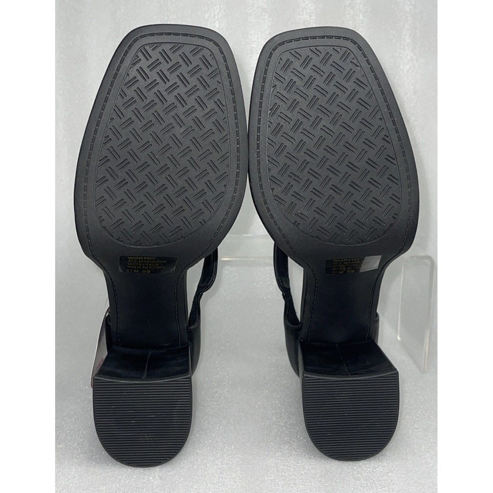 POP Worthy Black Mary Jane Chunky Platform Heeled Retro Shoe Women's Size 11 NEW - Picture 14 of 16